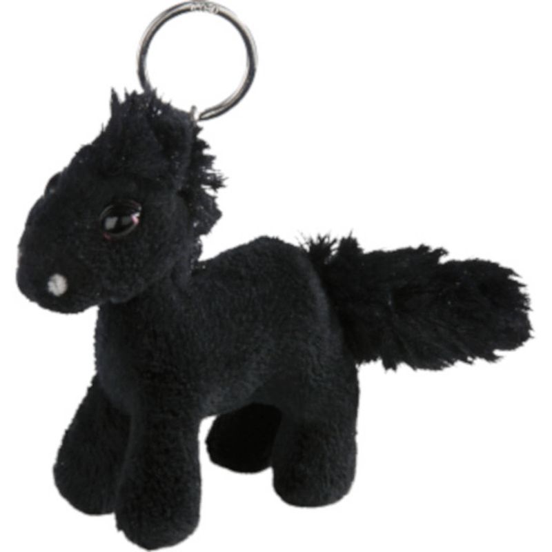 Foto van Nici sleutelhanger horse black junior 10 cm pluche zwart