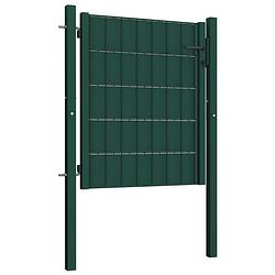 Foto van The living store tuinpoort stevig groen pvc/staal 100x81cm - vergrendelbaar