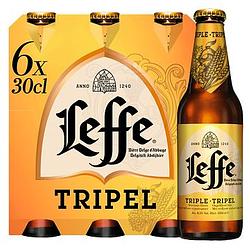 Foto van Leffe tripel belgisch abdijbier flessen 6 x 300ml bij jumbo