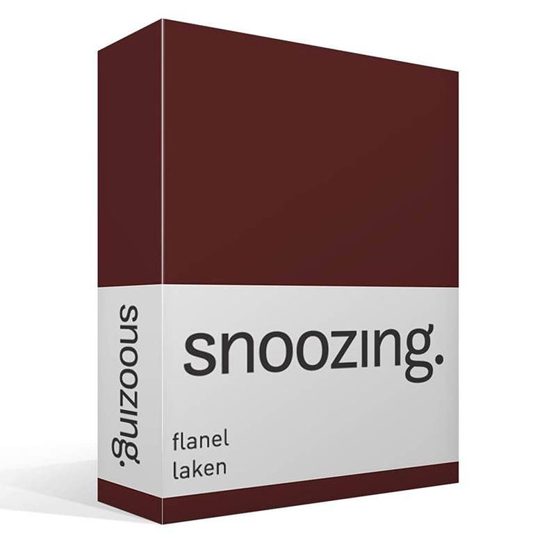 Foto van Snoozing - flanel - laken - lits-jumeaux - 240x260 - aubergine