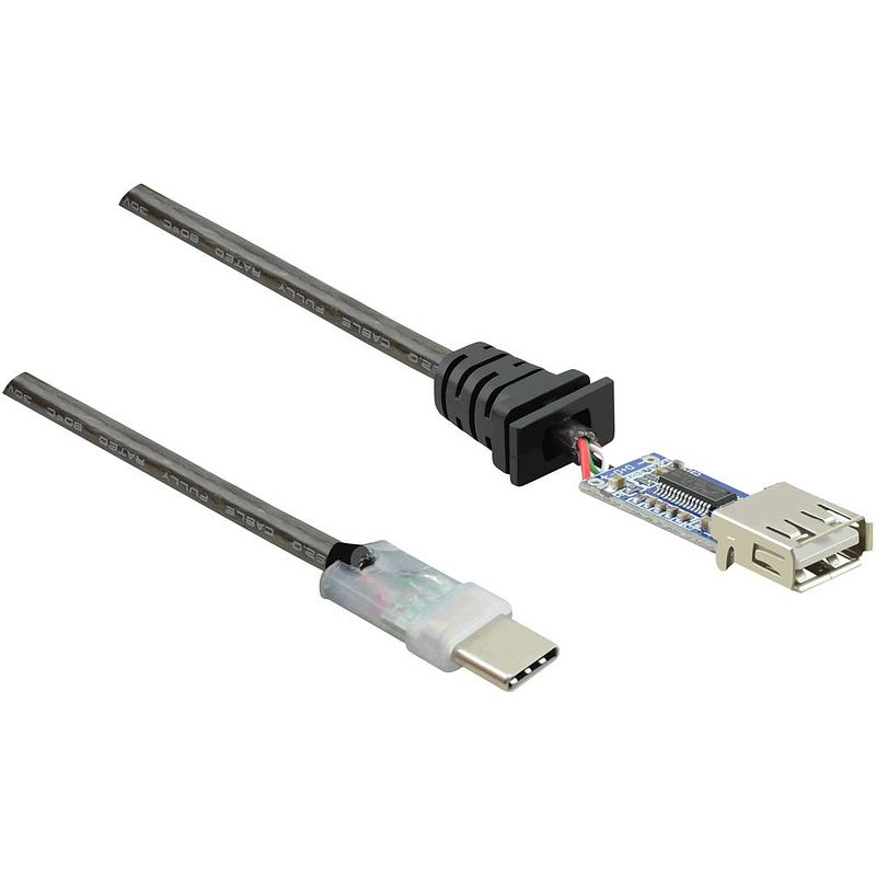 Foto van Renkforce usb-kabel usb 2.0 usb-c stekker, usb-a bus 7.50 m zwart vergulde steekcontacten rf-4752800