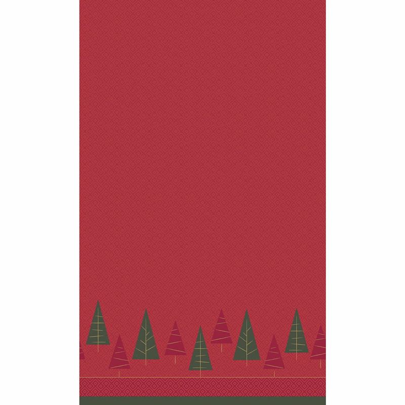Foto van Duni kerst tafellaken/tafelkleed - 138 x 220 cm - papier - rood - tafellakens