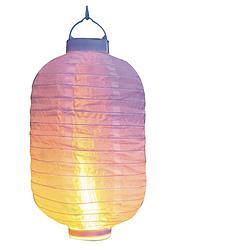 Foto van 1x stuks luxe solar lampion/lampionnen wit met realistisch vlameffect 20 x 30 cm - lampionnen