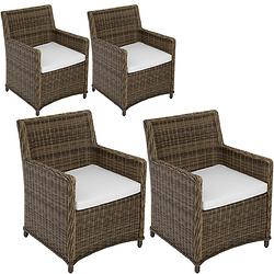 Foto van Tectake - set van 4 luxe wicker tuinstoelel - saint tropez - 404633