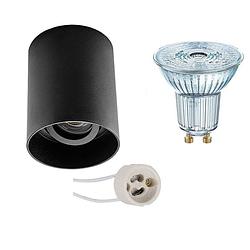 Foto van Opbouwspot set - osram parathom par16 940 36d - pragmi luxina pro - gu10 fitting - dimbaar - opbouw rond - mat zwart -