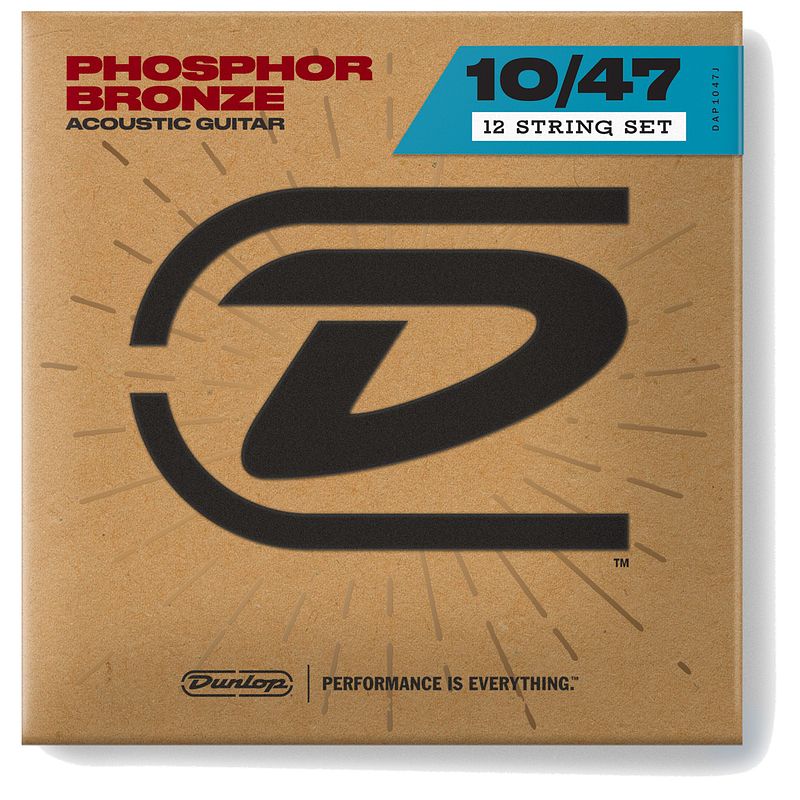 Foto van Dunlop dap1047j phosphor bronze light 10-47 12-string snarenset