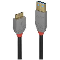 Foto van Lindy usb-kabel usb 3.2 gen1 (usb 3.0 / usb 3.1 gen1) usb-a stekker, usb-micro-b stekker 1 m zwart 36766