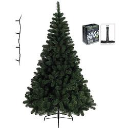 Foto van Kunst kerstboom imperial pine 120 cm met helder witte verlichting - kunstkerstboom