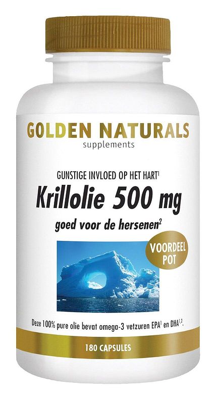 Foto van Golden naturals krillolie 500mg capsules