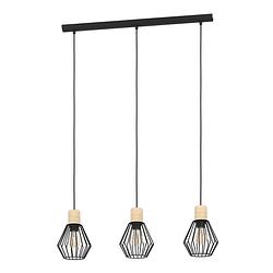 Foto van Eglo palmorla - hanglamp - e27 - 76 cm - zwart/bruin