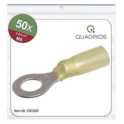 Foto van Quadrios 23c529 ringkabelschoen dwarsdoorsnede (max.): 6 mm² gat diameter: 8.5 mm deels geïsoleerd geel 50 stuk(s)