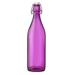 Foto van Roze giara flessen met beugeldop 30 cm van 1 liter - decoratieve flessen