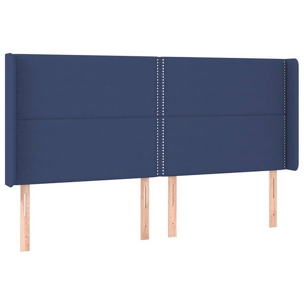 Foto van Vidaxl hoofdbord met randen 203x16x118/128 cm stof blauw