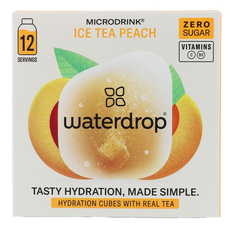 Foto van Waterdrop ice tea peach microdrink vitamin hydration cubes