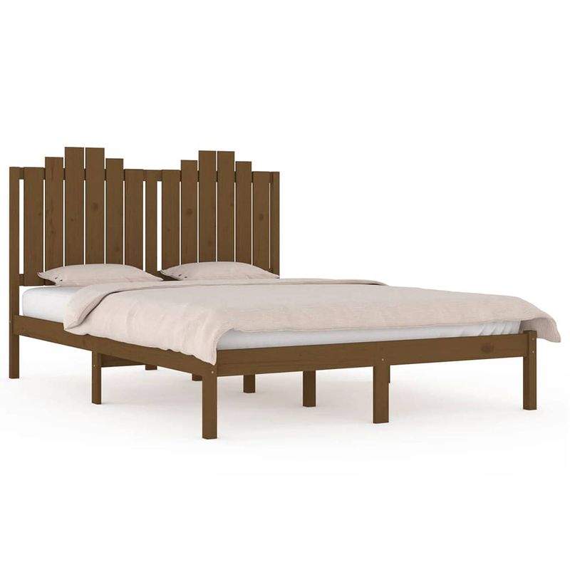 Foto van Vidaxl bedframe massief grenenhout honingbruin 140x190 cm