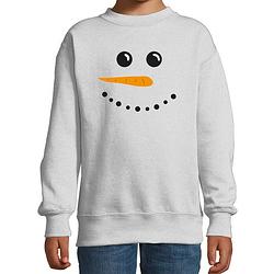 Foto van Sneeuwpop foute kerstsweater / kersttrui grijs voor kinderen 9-11 jaar (134/146) - kerst truien