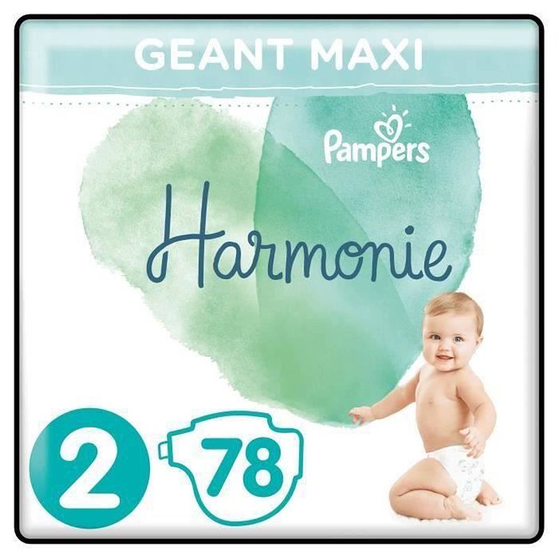 Foto van Pampers harmonie maat 2, 78 luiers