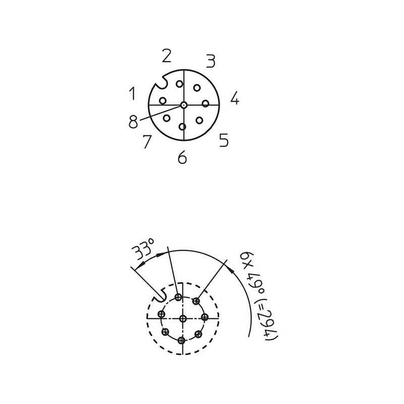 Foto van Lutronic 1230 sensor/actuator steekconnector m12 aantal polen: 8 bus, inbouw 1 stuk(s)