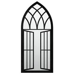 Foto van The living store interieurspiegel - ijzeren frame - 100 x 45 cm - zwart