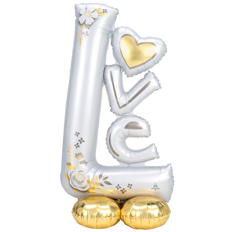 Foto van Anagram folieballon airloonz wedding love 147 cm zilver/goud