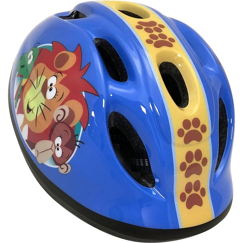 Foto van Stamp fietshelm jungle animals junior blauw maat 50/56 cm