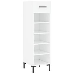 Foto van The living store schoenenkast - elegant - 30x35x105 cm - wit