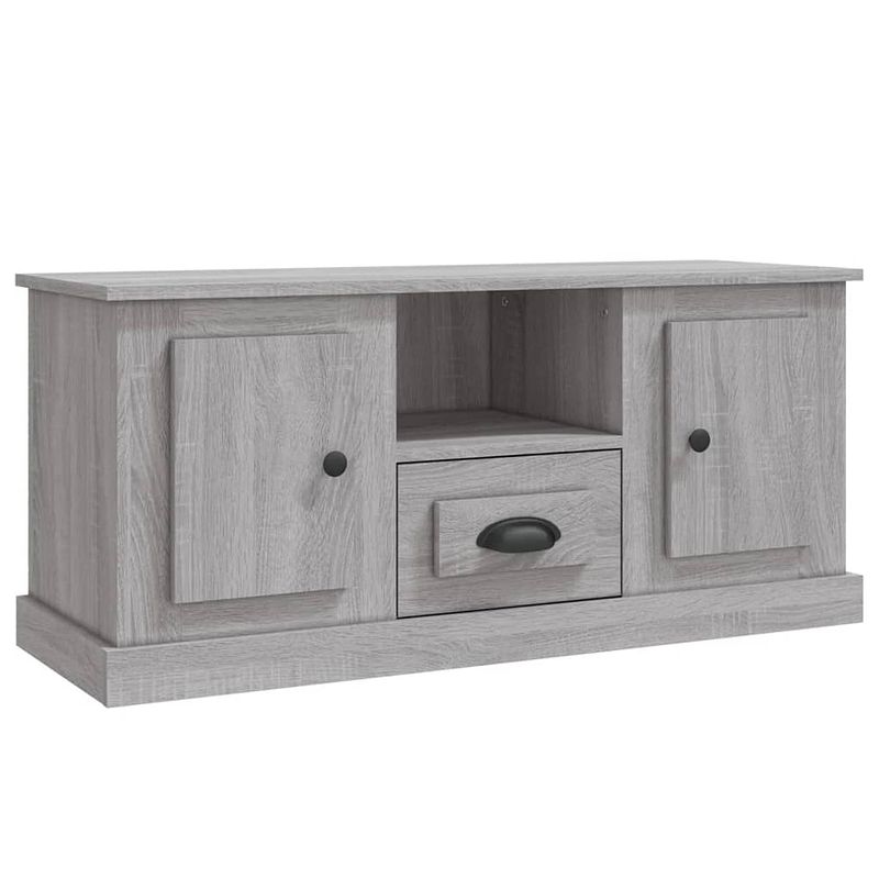 Foto van The living store tv meubel - tv kast - 100 x 35.5 x 45 cm - grijs sonoma eiken