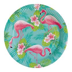 Foto van 24x stuks flamingo party bordjes 23 cm - feestbordjes