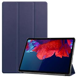 Foto van Basey lenovo tab p11 plus hoes case - lenovo tab p11 plus hoesje donker blauw - lenovo tab p11 plus book case cover