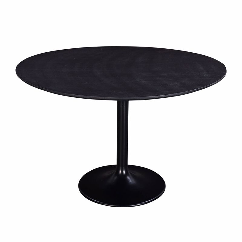 Foto van Giga meubel eettafel rond - zwart - ø120cm - o-poot - eettafel romeo