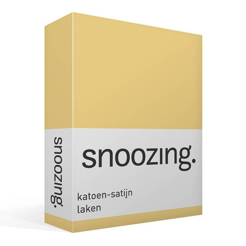 Foto van Snoozing - katoen-satijn - laken - eenpersoons - 200x260 - geel