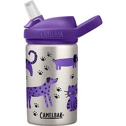 Foto van Camelbak drinkfles eddy+ kids cats & dogs 400 ml rvs grijs/paars