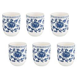 Foto van Haes deco - mokken set van 6 - ø 6x8 cm / 100 ml - met chinese bloemen - mok