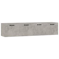 Foto van The living store wandkast - betongrijs - 60 x 36.5 x 35 cm - 2 vakken - bewerkt hout