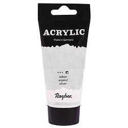 Foto van Zilveren acrylverf/hobbyverf op waterbasis 75 ml - hobbyverf