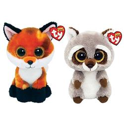 Foto van Ty - knuffel - beanie boo'ss - fox & racoon