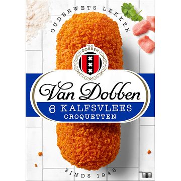 Foto van Van dobben kalfsvlees croquetten 6 x 80g bij jumbo