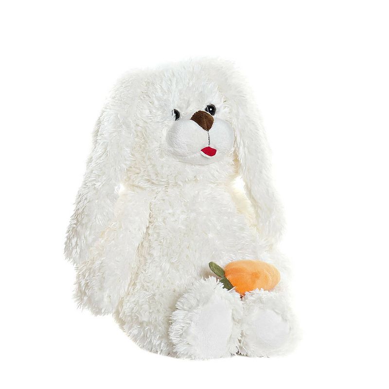 Foto van Items speelgoed konijn/haas knuffeldier van zachte pluche - wit - 28 cm - knuffeldier