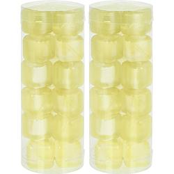 Foto van 36x gele ijsblokjes/ijsklontjes van kunststof/plastic - ijsblokjesvormen