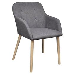 Foto van The living store eetkamerstoelen - eetkamerstoelen - 52 x 57 x 76.5 cm - lichtgrijs polyester 100%