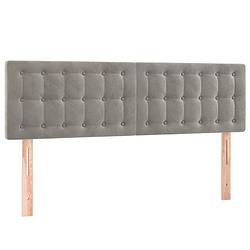 Foto van The living store hoofdbord bed - 72 x 5 x 78/88 cm - lichtgrijs fluweel