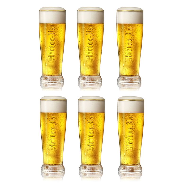 Foto van Hertog jan bierglazen fluitje 200 ml - 6 stuks