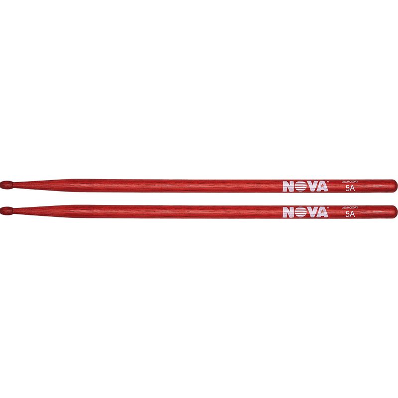 Foto van Nova by vic firth n5ar 5a drumstokken met houten tip, rood