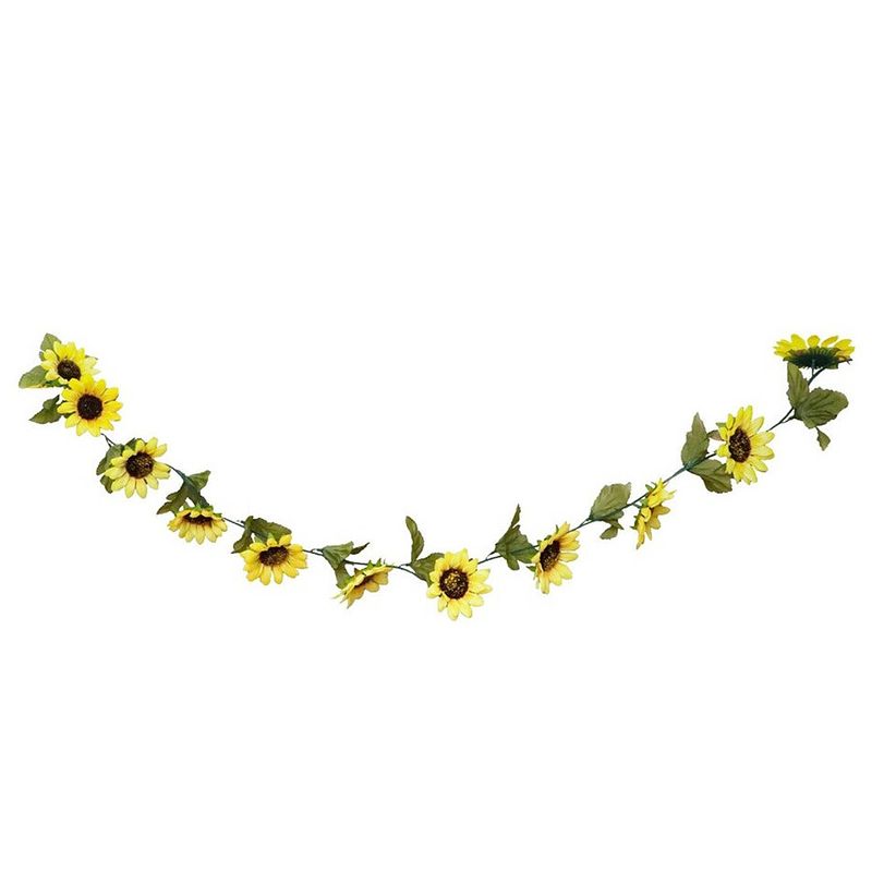 Foto van Chaks zonnebloemen slinger - kunstbloem - geel - 220 cm - kunstplanten