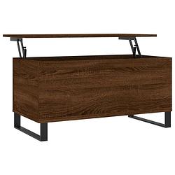 Foto van Vidaxl salontafel 90x44,5x45 cm bewerkt hout bruin eikenkleur