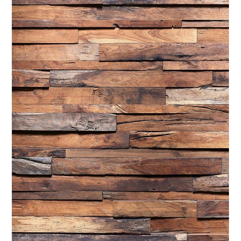 Foto van Dimex wooden wall vlies fotobehang 225x250cm 3-banen