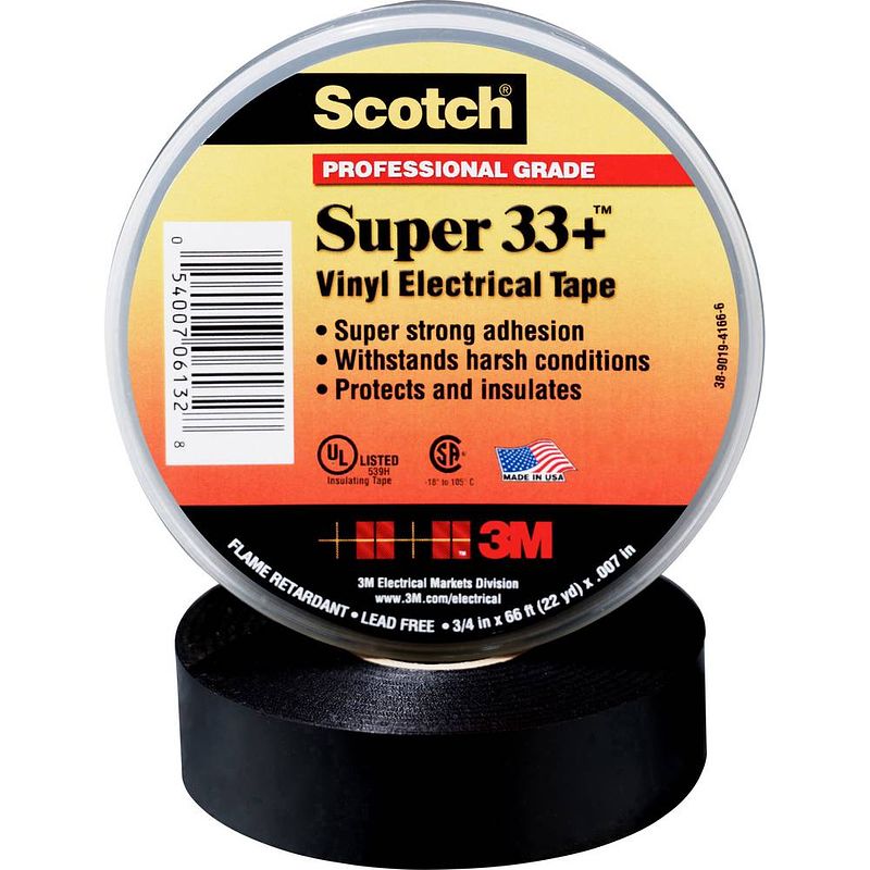 Foto van 3m 3m deutschland super33+-19x33 isolatietape scotch zwart (l x b) 33 m x 19 mm