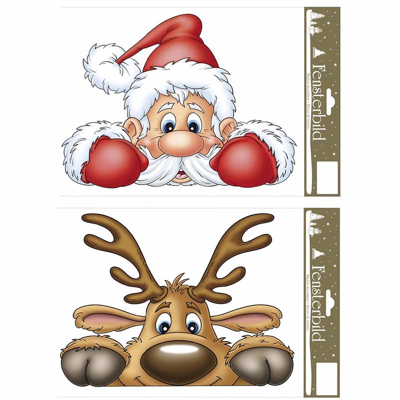 Foto van 4x stuks velletjes kerst raamstickers 21 x 32 cm - feeststickers