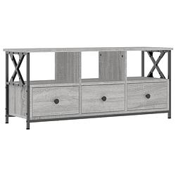 Foto van The living store industriële tv-kast - grijs sonoma eiken - 102 x 33 x 45 cm - stevig en vochtbestendig