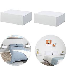 Foto van Nachtkastjes set van 2 - nachtkastjes modern - nachtkastje zwevend - wit